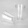 Copos plásticos transparentes descartáveis ​​recicláveis ​​com tampa transparente com tampa